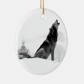 Alaskischer Timberwolf Keramikornament (Rechts)