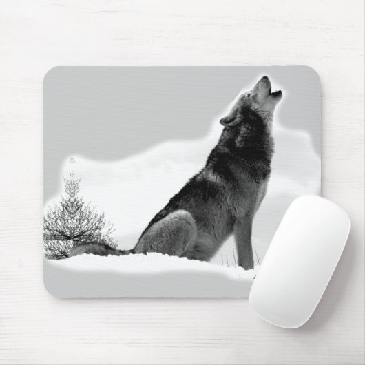 Alaskischer Timberwolf Mousepad (Mit Mouse)