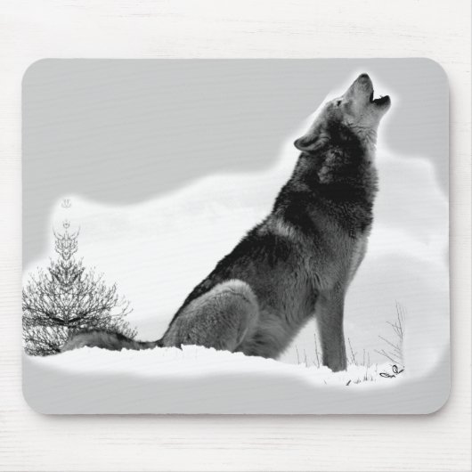 Alaskischer Timberwolf Mousepad (Vorne)