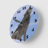 Alaskischer Timberwolf Runde Wanduhr (Winkel)
