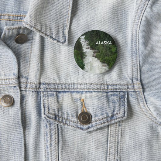 Alaskischer Wasserfall Button (Beispiel)