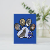 Alaskischer Wolf-Tatzen-Druck Postkarte (Stehend Vorderseite)