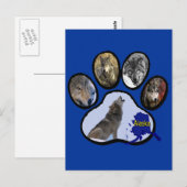 Alaskischer Wolf-Tatzen-Druck Postkarte (Vorne/Hinten)