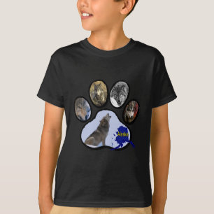Alaskischer Wolf-Tatzen-Druck T-Shirt
