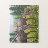 Alaskisches Elch-Familien-Puzzlespiel Puzzle (Vertikal)