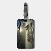 Alaskisches heiseres Hundeschlitten-Rennen Gepäckanhänger (Rückseite vertikal)