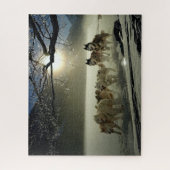 Alaskisches heiseres Hundeschlitten-Rennen Puzzle (Vertikal)