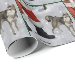 Alaskisches Klee Kai Weihnachten fröhlich Geschenkpapier