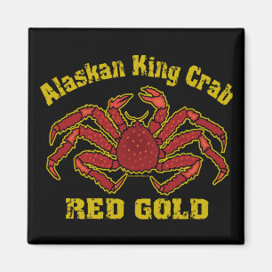 ALASKISCHES KÖNIGSKRABBE-ROT-GOLD MAGNET