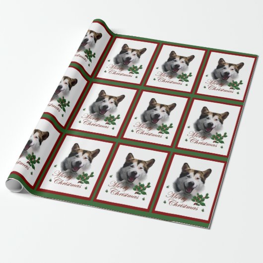 Alaskisches Malaute Weihnachten Geschenkpapier (Ungerollt)