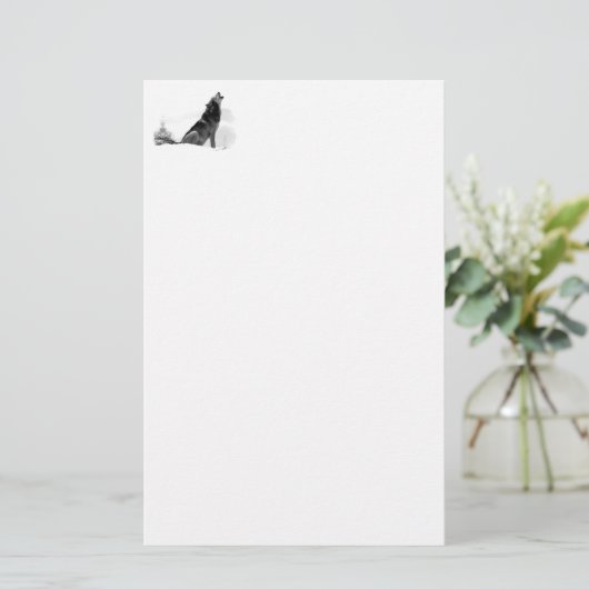 Alaskisches Timberwolf-Briefpapier Briefpapier (Stehend Vorderseite)