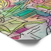 Alassio-Abstrakte Wasserfarben Kunst Poster (Ecke)