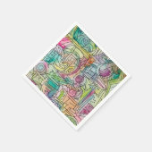 Alassio-Modern geometrische Wasserfarben Kunst Serviette (Ecke)