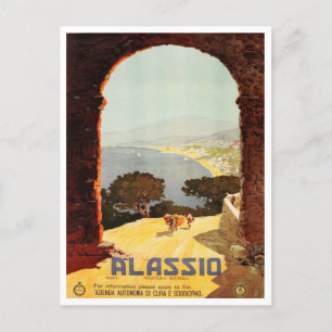 Alassio, Western Riviera italy Vintage Reisen Postkarte