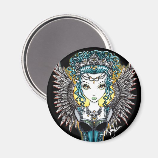 "Alaura" Gothic Guardian Angel Magnet (Vorderseite/Rückseite)