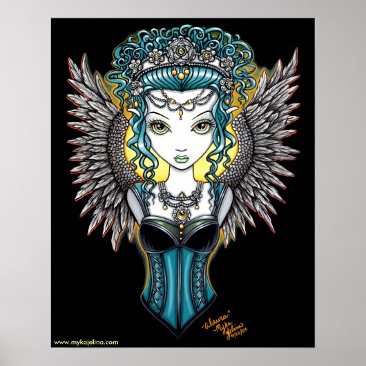 "Alaura" Gothic Guardian Angel Posters Poster (Vorne)
