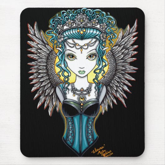 "Alaura" gotisches Schutzengel mousepad (Vorne)