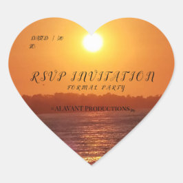 ALAVANT Proz #PACIFIC OCEAN_Sunset_Invitations Herz-Aufkleber