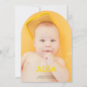 Alba-Geburtsmeldung Einladung (Rückseite)