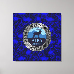 Alba Gu Brath Knoten auf Distel Leinwanddruck