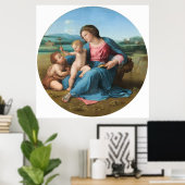 Alba Madonna Raphael Renaissance Weißer Hintergrun Poster (Heimbüro)