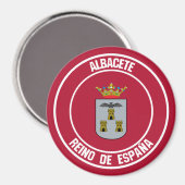 Albacete Round Emblem Magnet (Vorderseite/Rückseite)