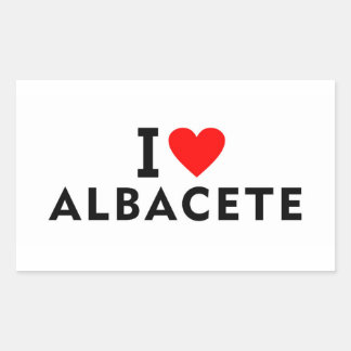 Albacete Spain love city heart like travel Rechteckiger Aufkleber