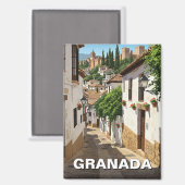 Albaicin Granada Spanien Reise Magnet (Vorderseite/Rückseite)