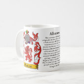 Albanese, der Ursprung, die Bedeutung und das Kaffeetasse (Vorderseite Links)