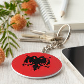 Albania (Albanian) Flag Schlüsselanhänger (Seite)