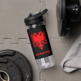 Albania Bottle, Fitness & Albanian Emblem / flag Trinkflasche