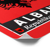 Albania Flag Emblem Distressed  Poster (Ecke)