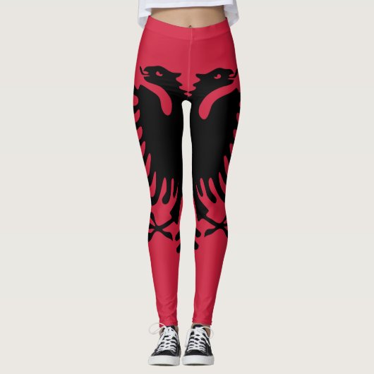 Albania Flag Emblem Leggings (Vorderseite)