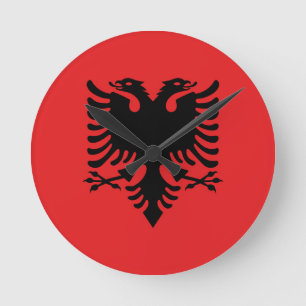 Albania Flag Runde Wanduhr
