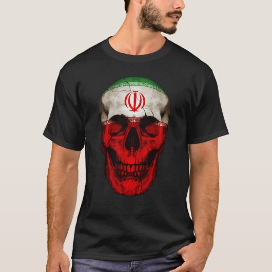 Albania Flag Skull Iranian Roots Proud Patriotic T-Shirt (Vorderseite)