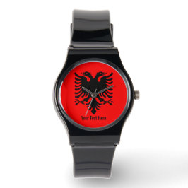 Albania National Flag Armbanduhr