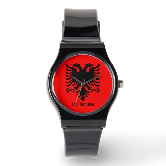 Albania National Flag Armbanduhr (Vorderseite)