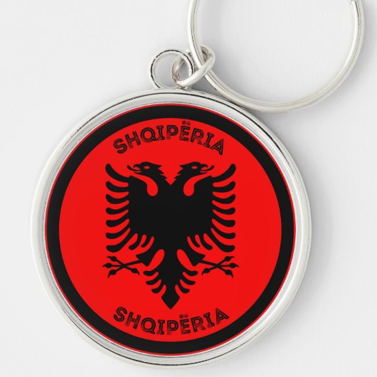 Albanian Black Eagle Circle Shape Schlüsselanhänger (Vorne)