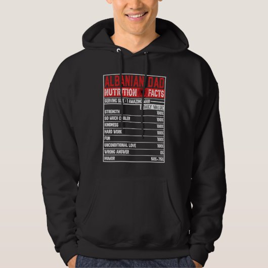 Albanian Dad Dad Hero Nutritional Father's Day Hoodie (Vorderseite)