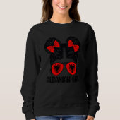 Albanian Girl Messy Hair Albania Pride Patriotic W Sweatshirt (Vorderseite)