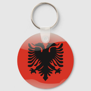 Albanian glossy flag schlüsselanhänger