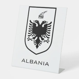 Albanian National Coat of Arms Heritage Ink Sockelschild