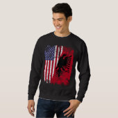 ALBANIAN ROOTS Red Eagle Halb American ALBANIA FLA Sweatshirt (Vorne ganz)