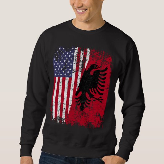 ALBANIAN ROOTS Red Eagle Halb American ALBANIA FLA Sweatshirt (Vorderseite)