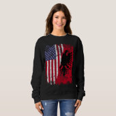 ALBANIAN ROOTS Red Eagle Halb American ALBANIA FLA Sweatshirt (Vorne ganz)