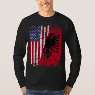 ALBANIAN ROOTS Red Eagle Halb American ALBANIA FLA T-Shirt