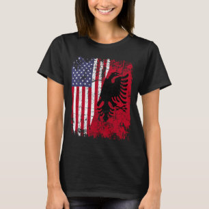 ALBANIAN ROOTS Red Eagle Halb American ALBANIA FLA T-Shirt