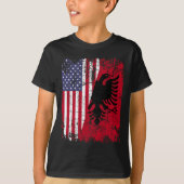 ALBANIAN ROOTS Red Eagle Halb American ALBANIA FLA T-Shirt (Vorderseite)