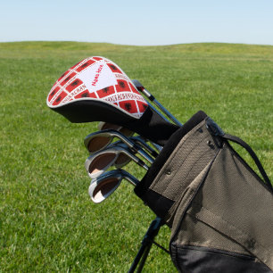 Albanien Albanische Flagge gekachelt Rot Personali Golf Headcover