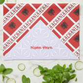 Albanien - Albanische Flagge geteert Rot Personali Geschirrtuch (Gefaltet)